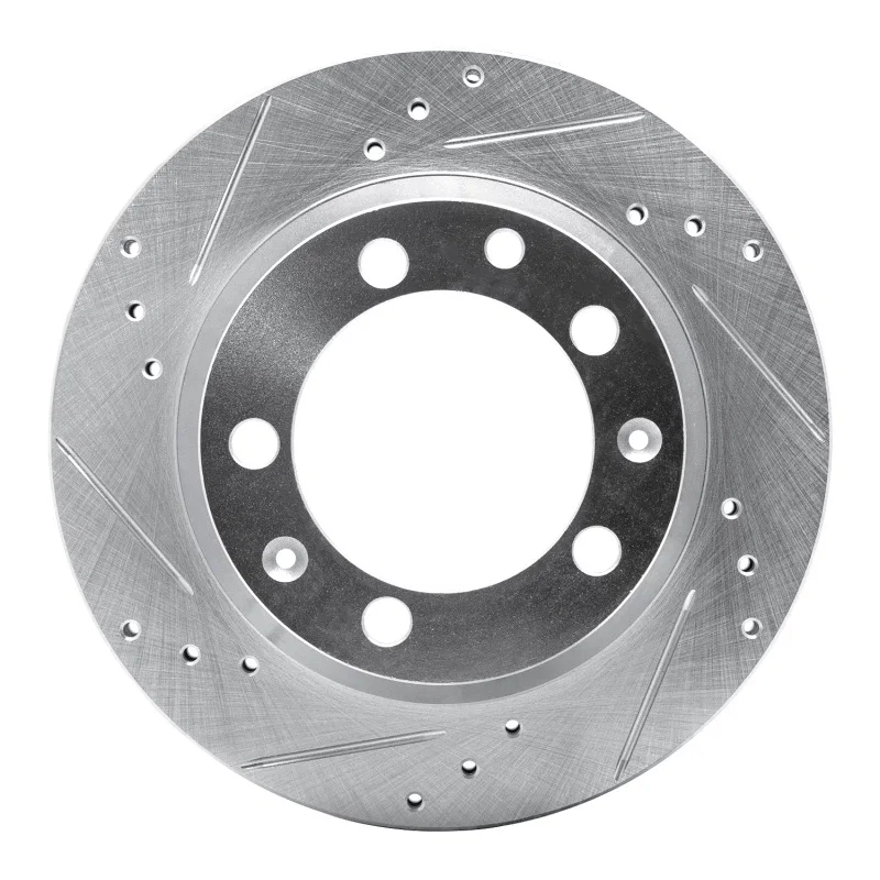 R1 Concepts 631-02006L, R1 77-88 Porsche 928 Rear Left Drilled & Slotted Silver Brake Rotor