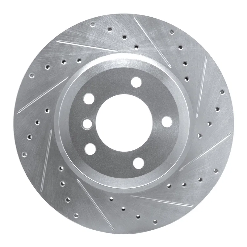 R1 Concepts 631-31048R, R1 01-08 BMW 330CI Front Right Drilled & Slotted Silver Brake Rotor