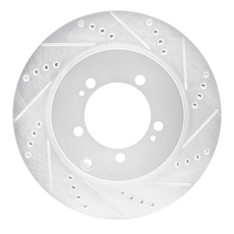 R1 Concepts 631-72036R, R1 03-06 Mitsubishi Lancer Rear Right Drilled & Slotted Silver Brake Rotor