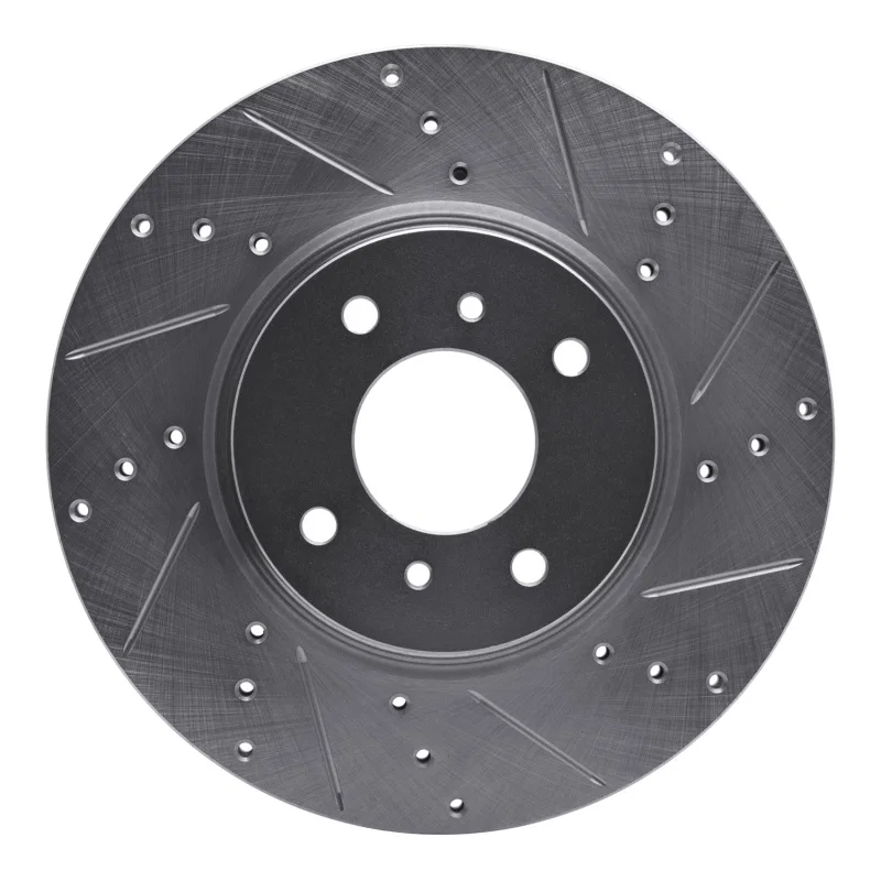 R1 Concepts 631-67054R, R1 04-06 Nissan Sentra Front Right Drilled & Slotted Silver Brake Rotor