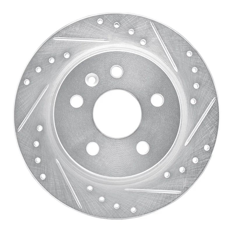 R1 Concepts 631-45018R, R1 11-22 Buick Encore Rear Right Drilled & Slotted Silver Brake Rotor