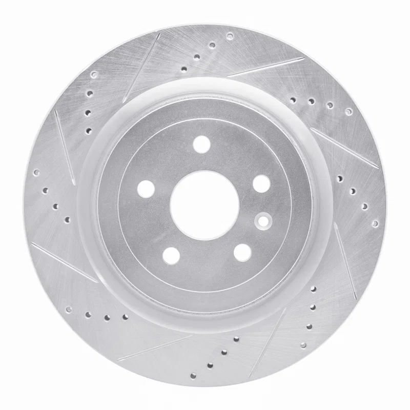 R1 Concepts 631-47039L, R1 09-24 Cadillac CTS Rear Left Drilled & Slotted Silver Brake Rotor