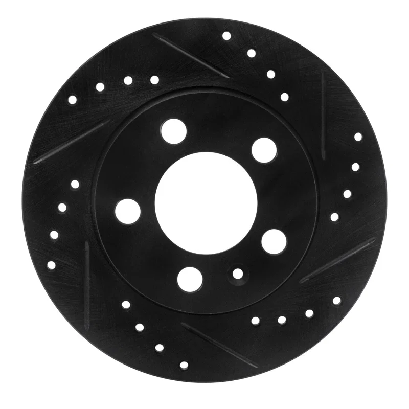 R1 Concepts 633-73025R, R1 01-06 Audi TT Quattro Rear Right Drilled & Slotted Black Brake Rotor