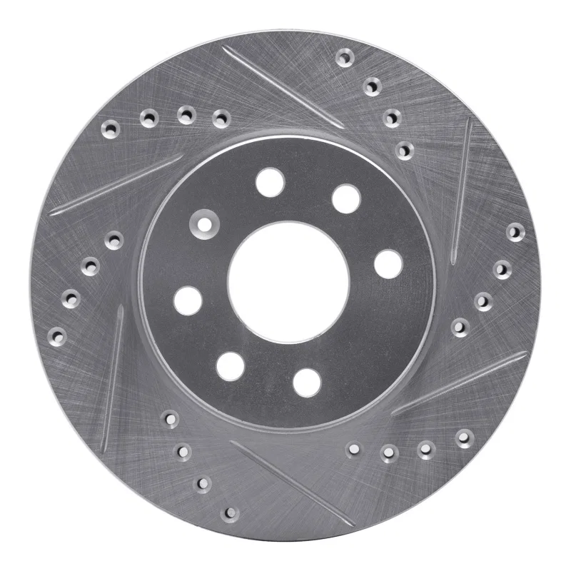 R1 Concepts 631-18005R, R1 00-02 Daewoo Nubira Front Right Drilled & Slotted Silver Brake Rotor