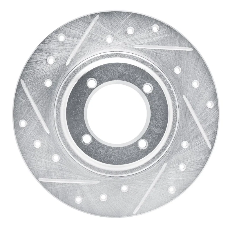 R1 Concepts 631-76004L, R1 81-84 Toyota Starlet Front Left Drilled & Slotted Silver Brake Rotor