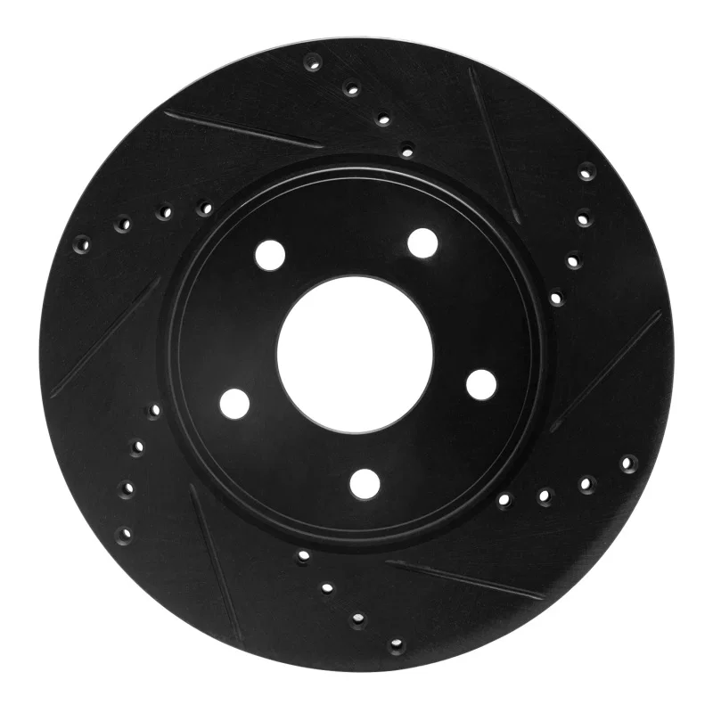 R1 Concepts 633-67103R, R1 11-25 Chevrolet City Express Front Right Drilled & Slotted Black Brake Rotor