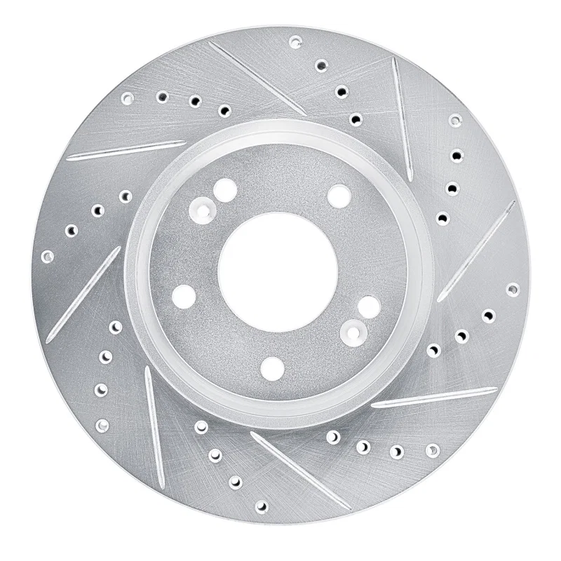 R1 Concepts 631-21016R, R1 15-19 Kia SOUL EV Front Right Drilled & Slotted Silver Brake Rotor