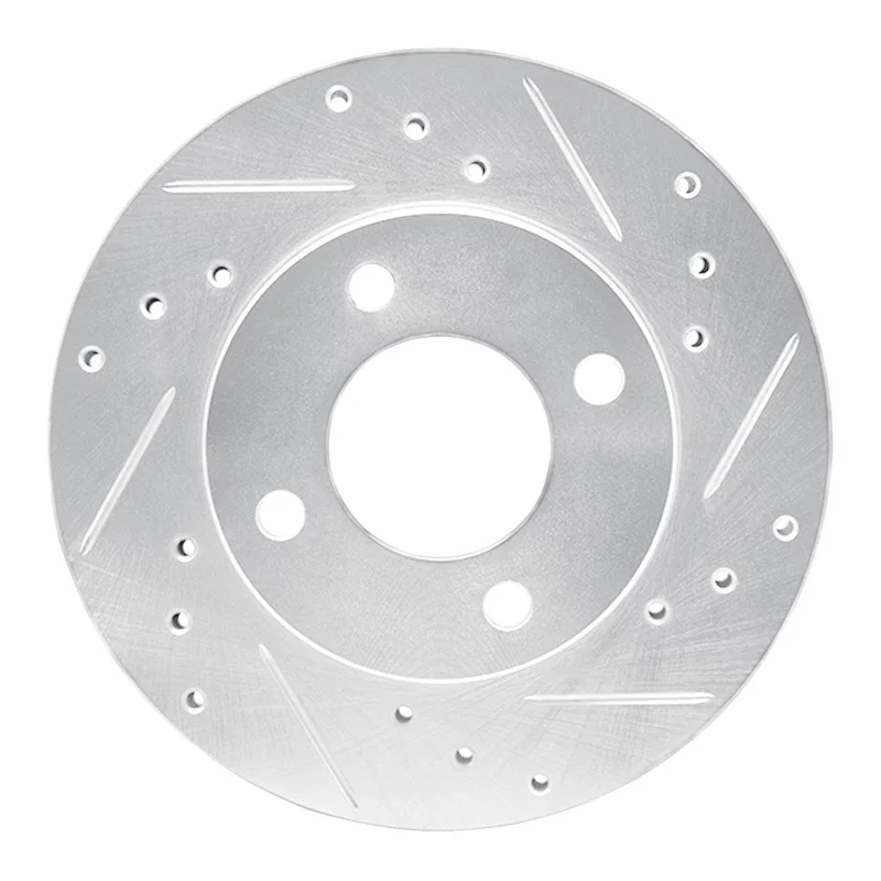 R1 Concepts 631-72024R, R1 92-00 Dodge COLT Front Right Drilled & Slotted Silver Brake Rotor
