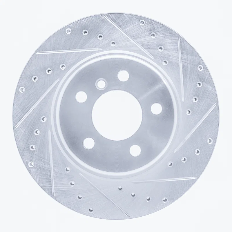 R1 Concepts 631-31103R, R1 11-16 BMW 528I Front Right Drilled & Slotted Silver Brake Rotor