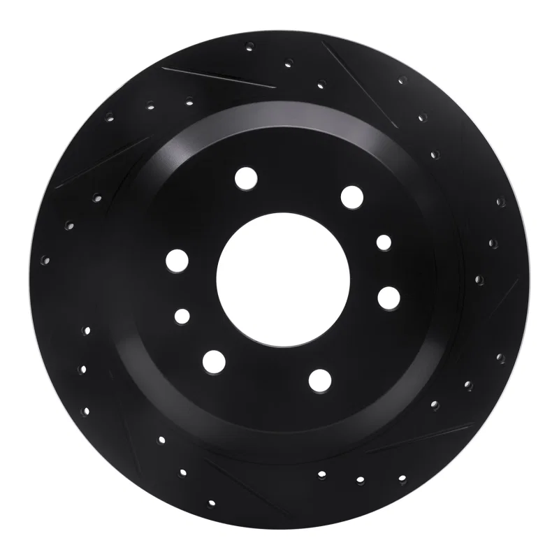 R1 Concepts 633-48045R, R1 02-09 Buick Rainier Rear Right Drilled & Slotted Black Brake Rotor