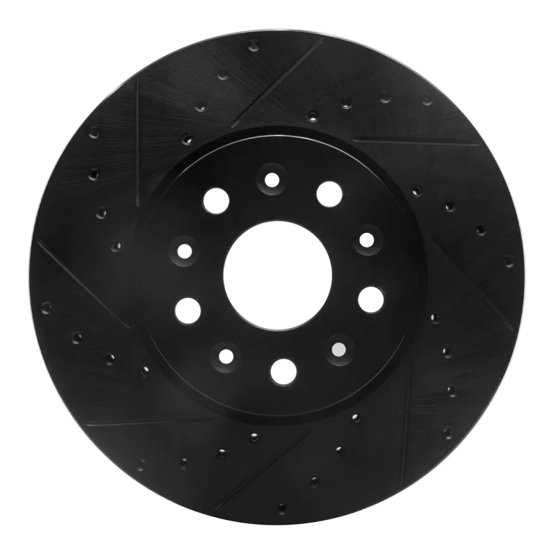 R1 Concepts 633-46038L, R1 14-20 Cadillac CTS Front Left Drilled & Slotted Black Brake Rotor