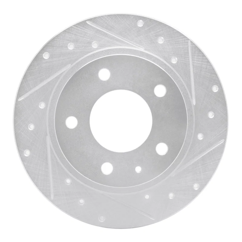 R1 Concepts 631-80029R, R1 93-03 Ford Probe Rear Right Drilled & Slotted Silver Brake Rotor