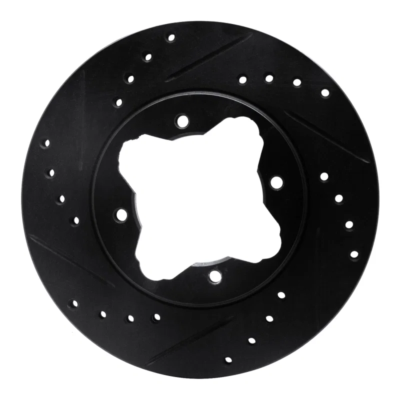 R1 Concepts 633-59017L, R1 90-97 Acura CL Front Left Drilled & Slotted Black Brake Rotor