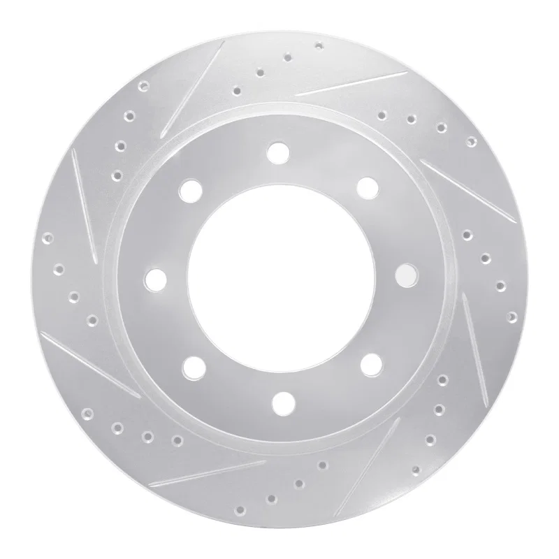 R1 Concepts 631-67102L, R1 12-21 Nissan NV1500 Front Left Drilled & Slotted Silver Brake Rotor