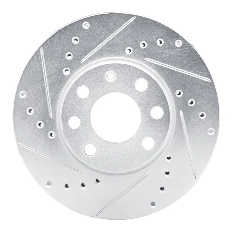 R1 Concepts 631-92001L, R1 00-05 Chevrolet Zafira (Mexico) Front Left Drilled & Slotted Silver Brake Rotor