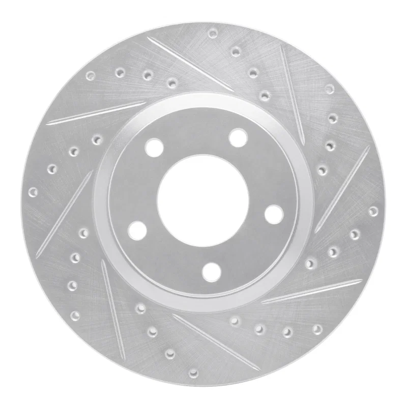 R1 Concepts 631-80065R, R1 04-15 Mazda 3 Front Right Drilled & Slotted Silver Brake Rotor