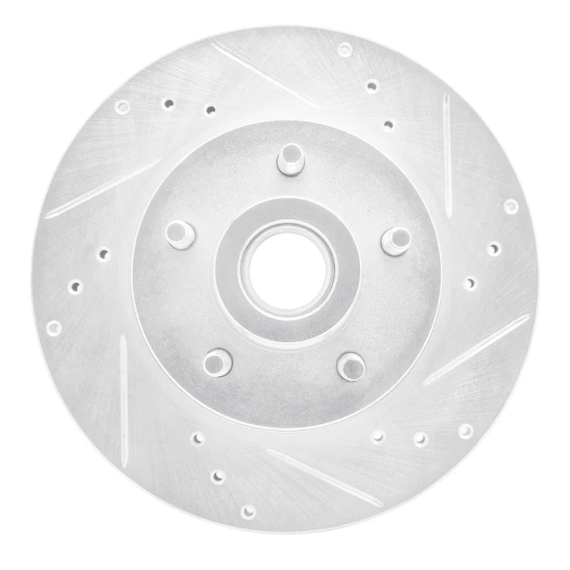 R1 Concepts 631-56011R, R1 90-91 Ford Country Squire Front Right Drilled & Slotted Silver Brake Rotor