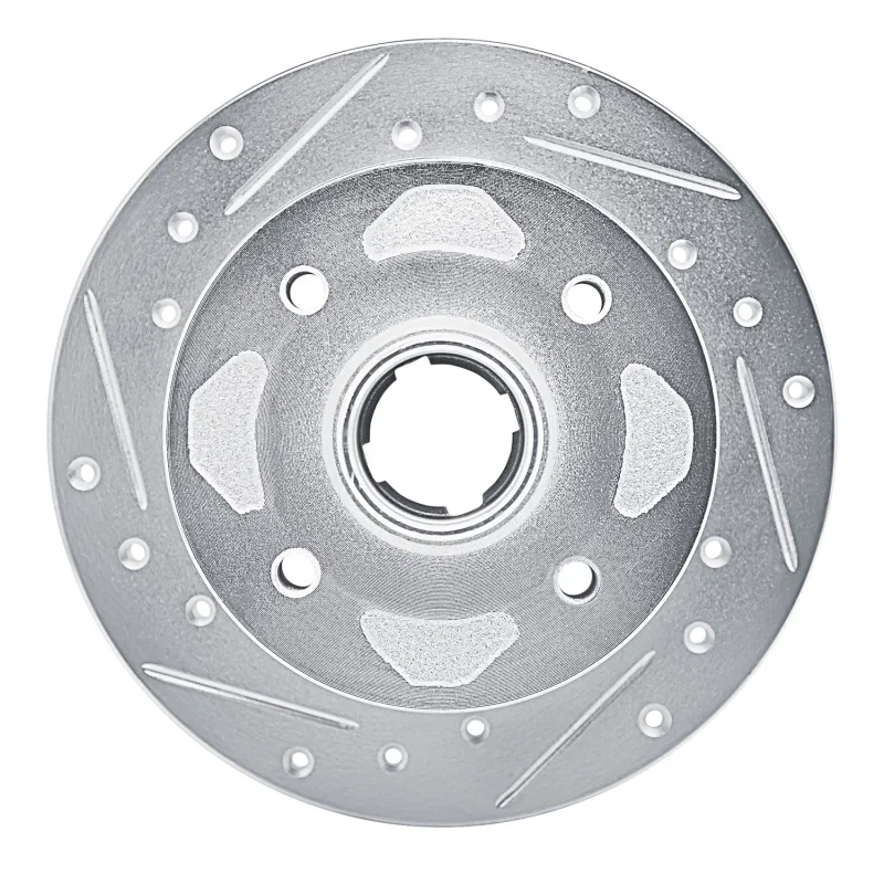 R1 Concepts 631-80002L, R1 79-82 Mazda 626 Front Left Drilled & Slotted Silver Brake Rotor