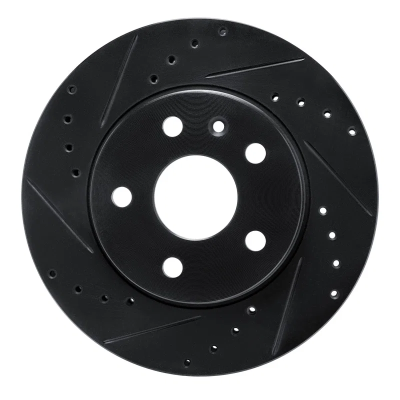 R1 Concepts 633-45014L, R1 11-16 Buick Regal Front Left Drilled & Slotted Black Brake Rotor