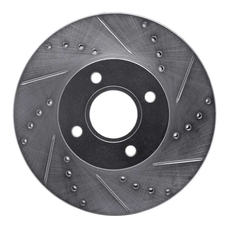 R1 Concepts 631-54053R, R1 05-12 Ford Focus Front Right Drilled & Slotted Silver Brake Rotor