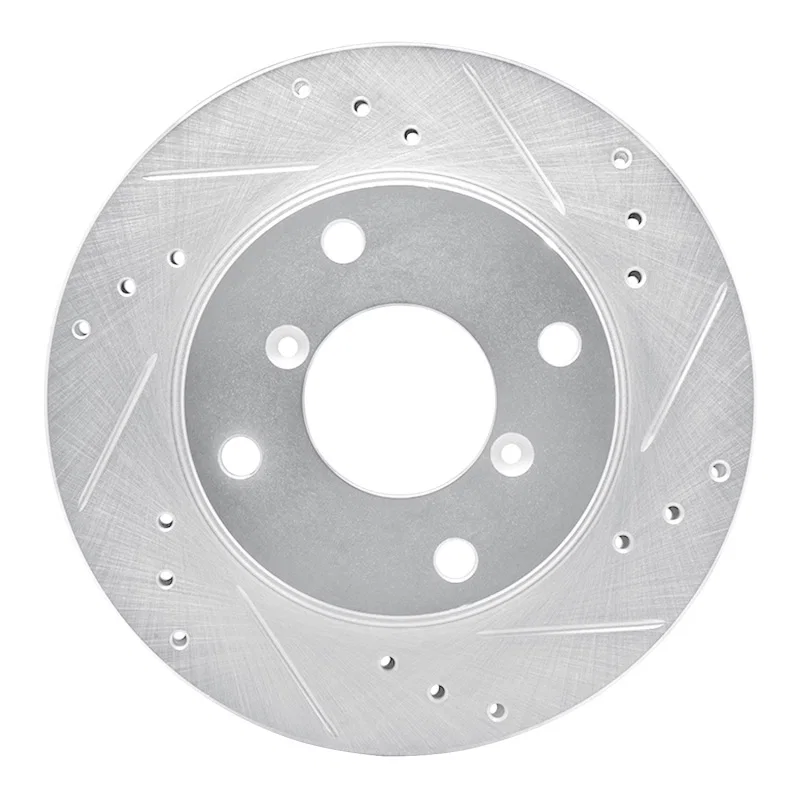 R1 Concepts 631-01000R, R1 89-94 Suzuki SWIFT Front Right Drilled & Slotted Silver Brake Rotor
