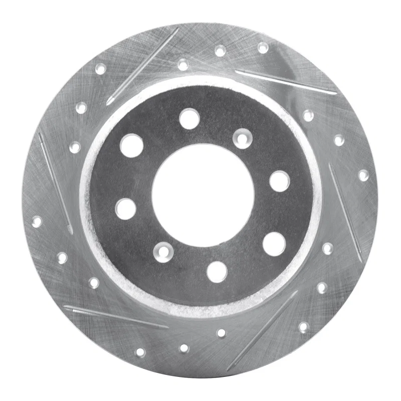 R1 Concepts 631-16000L, R1 64-94 Alfa Romeo Giulia Sprint Rear Left Drilled & Slotted Silver Brake Rotor