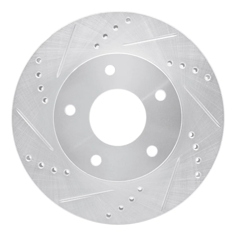 R1 Concepts 631-48034L, R1 1997-2005 Chevrolet Blazer Front Left Drilled & Slotted Silver Brake Rotor