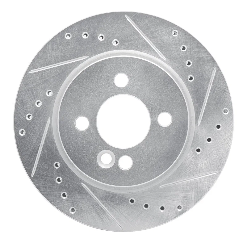 R1 Concepts 631-32004R, R1 02-08 Mini Cooper (Excl Clubman) Front Right Drilled & Slotted Silver Brake Rotor
