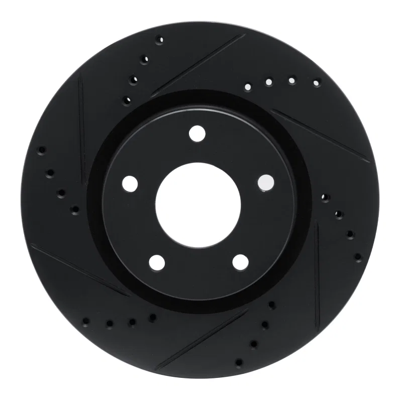 R1 Concepts 633-92039L, R1 10-14 Renault SAFRANE (Mexico) Front Left Drilled & Slotted Black Brake Rotor