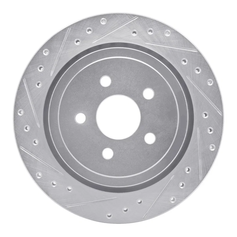 R1 Concepts 631-39007L, R1 89-95 Chrysler LeBaron Rear Left Drilled & Slotted Silver Brake Rotor