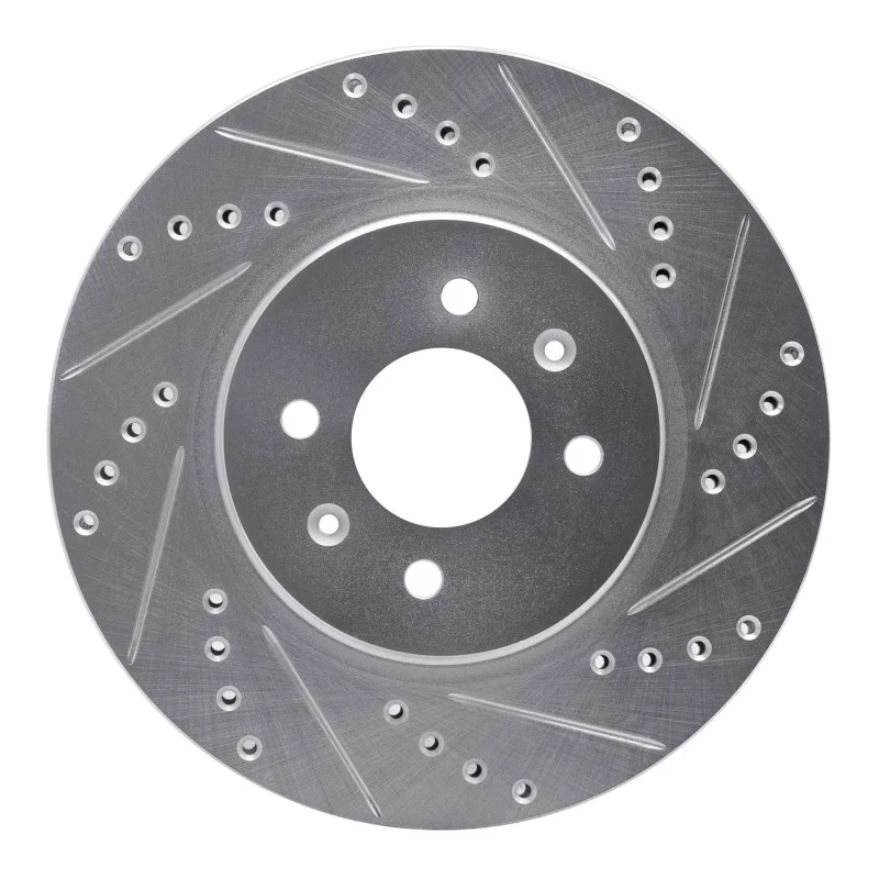 R1 Concepts 631-21015R, R1 12-23 Hyundai ACCENT Front Right Drilled & Slotted Silver Brake Rotor