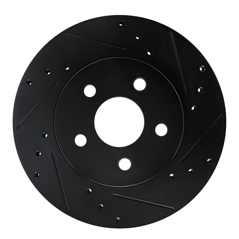 R1 Concepts 633-45004R, R1 82-82 Buick CENTURY Front Right Drilled & Slotted Black Brake Rotor