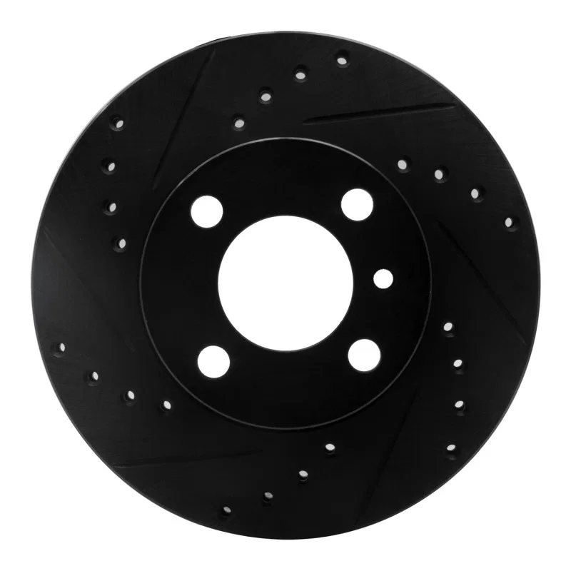 R1 Concepts 633-31005L, R1 76-77 BMW 320I (USA/Canada) Front Left Drilled & Slotted Black Brake Rotor