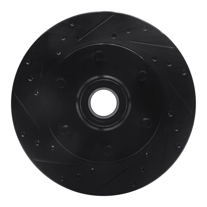 R1 Concepts 633-48011L, R1 88-96 Chevrolet C2500 Front Left Drilled & Slotted Black Brake Rotor