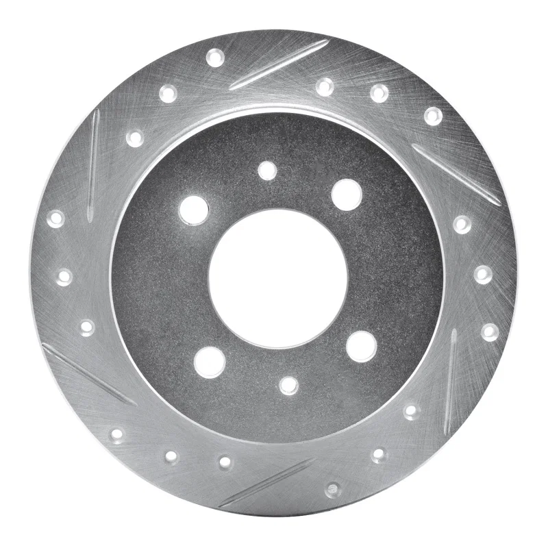 R1 Concepts 631-72026L, R1 92-96 Dodge COLT Rear Left Drilled & Slotted Silver Brake Rotor