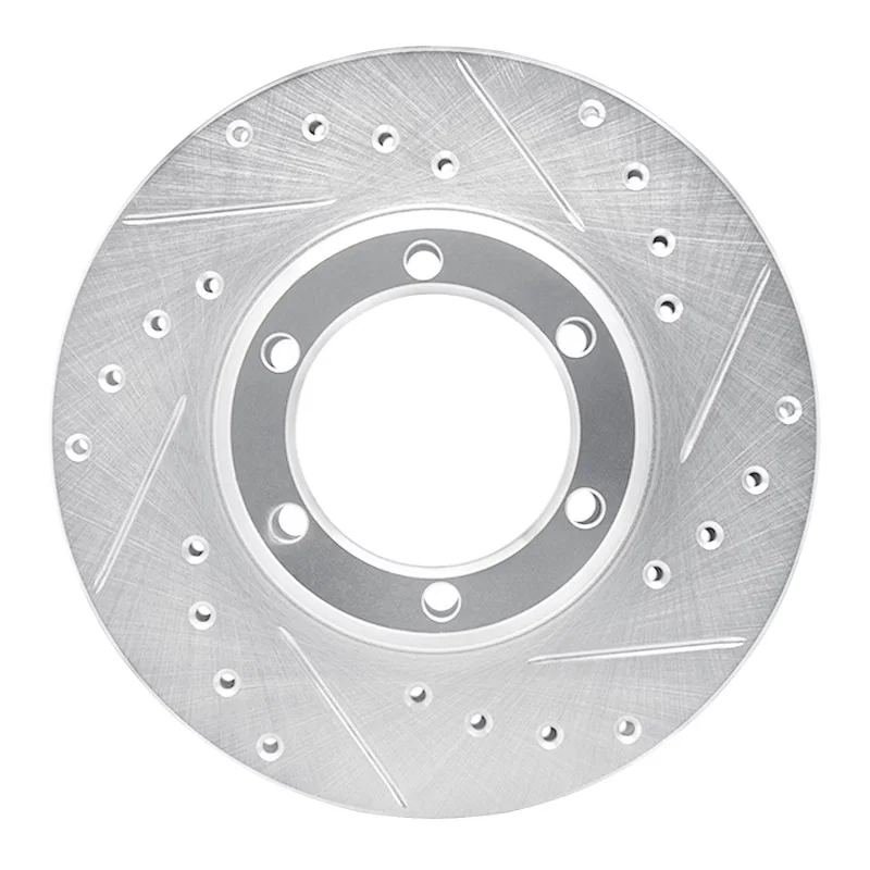 R1 Concepts 631-72048R, R1 81-87 Dodge Raider Front Right Drilled & Slotted Silver Brake Rotor