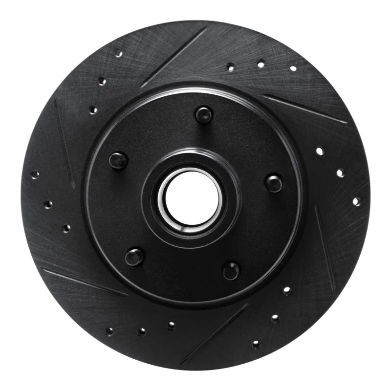 R1 Concepts 633-47013L, R1 79-81 Buick Regal Front Left Drilled & Slotted Black Brake Rotor
