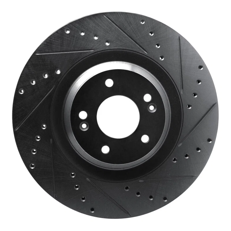 R1 Concepts 633-03061R, R1 -22 Hyundai Veloster N Front Right Drilled & Slotted Black Brake Rotor