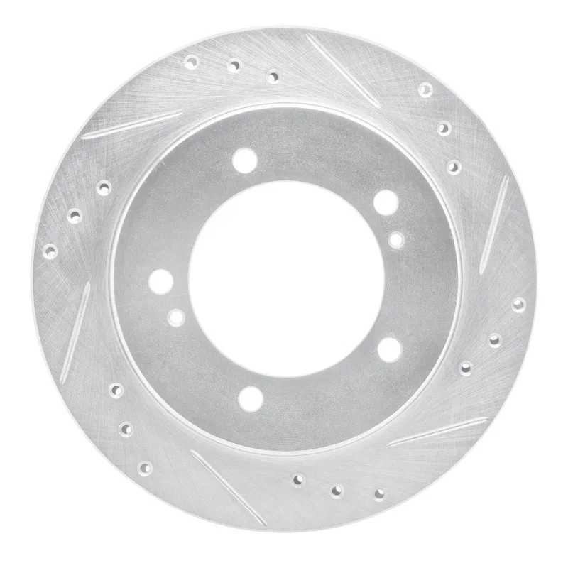 R1 Concepts 631-47060R, R1 99-04 Chevrolet Tracker Front Right Drilled & Slotted Silver Brake Rotor