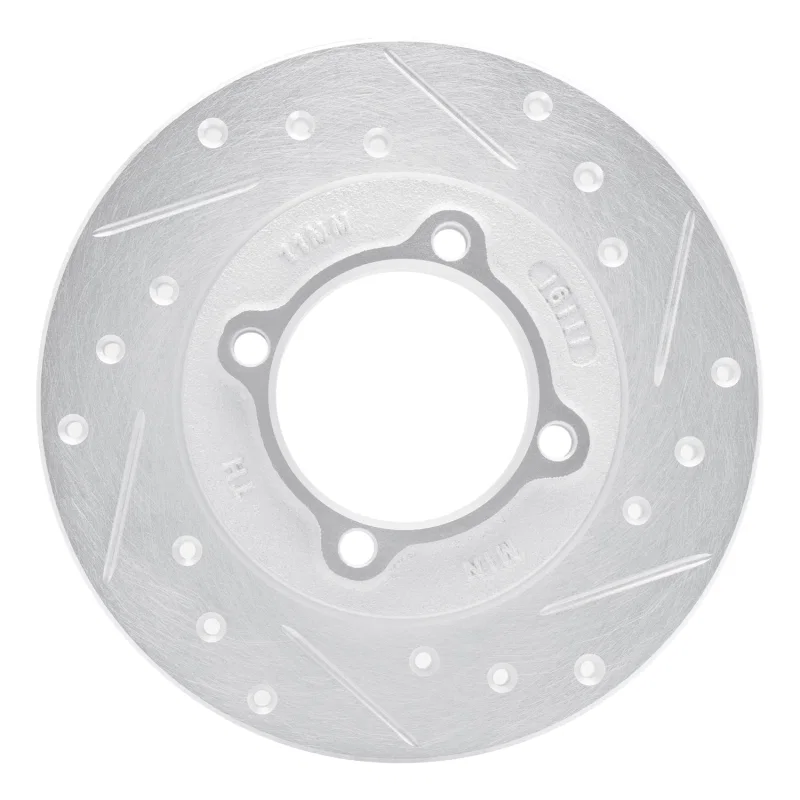 R1 Concepts 631-54000R, R1 88-93 Ford Festiva Front Right Drilled & Slotted Silver Brake Rotor