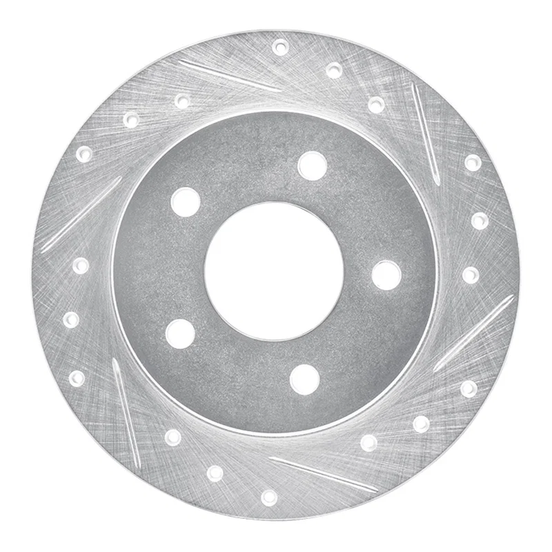 R1 Concepts 631-45005R, R1 88-94 Buick Regal Rear Right Drilled & Slotted Silver Brake Rotor