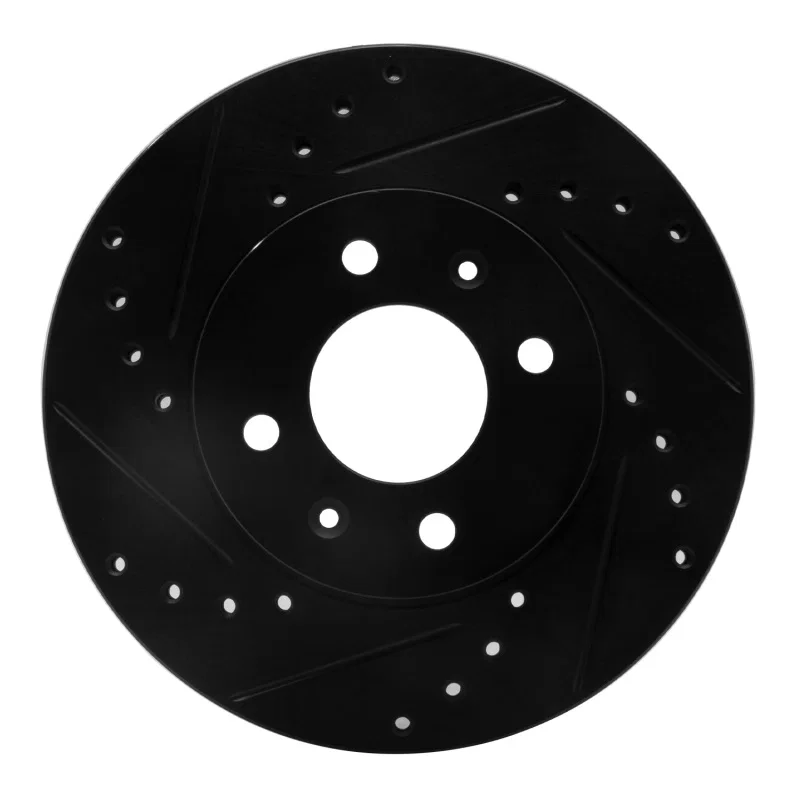 R1 Concepts 633-03042L, R1 12-25 Dodge Attitude (Mexico) Front Left Drilled & Slotted Black Brake Rotor