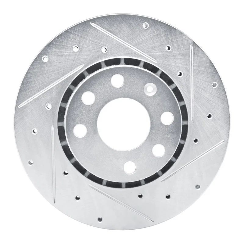 R1 Concepts 631-92018R, R1 98-99 Chevrolet TIGRA (Mexico) Front Right Drilled & Slotted Silver Brake Rotor