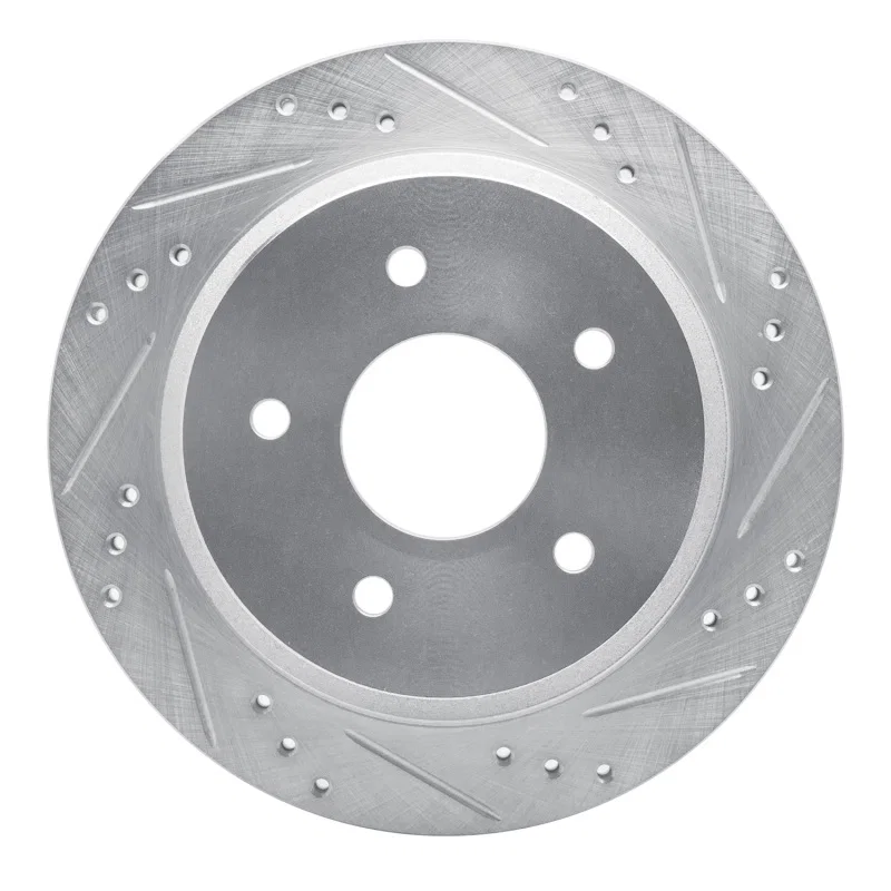 R1 Concepts 631-48035R, R1 1998-2005 Chevrolet Blazer Rear Right Drilled & Slotted Silver Brake Rotor