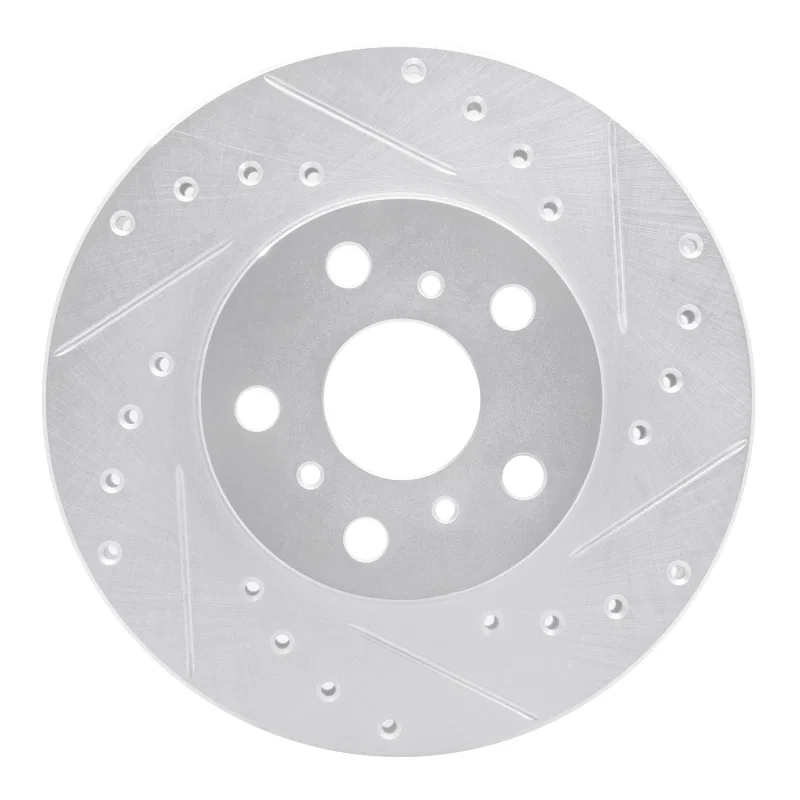 R1 Concepts 631-76041R, R1 88-93 Toyota Celica Front Right Drilled & Slotted Silver Brake Rotor