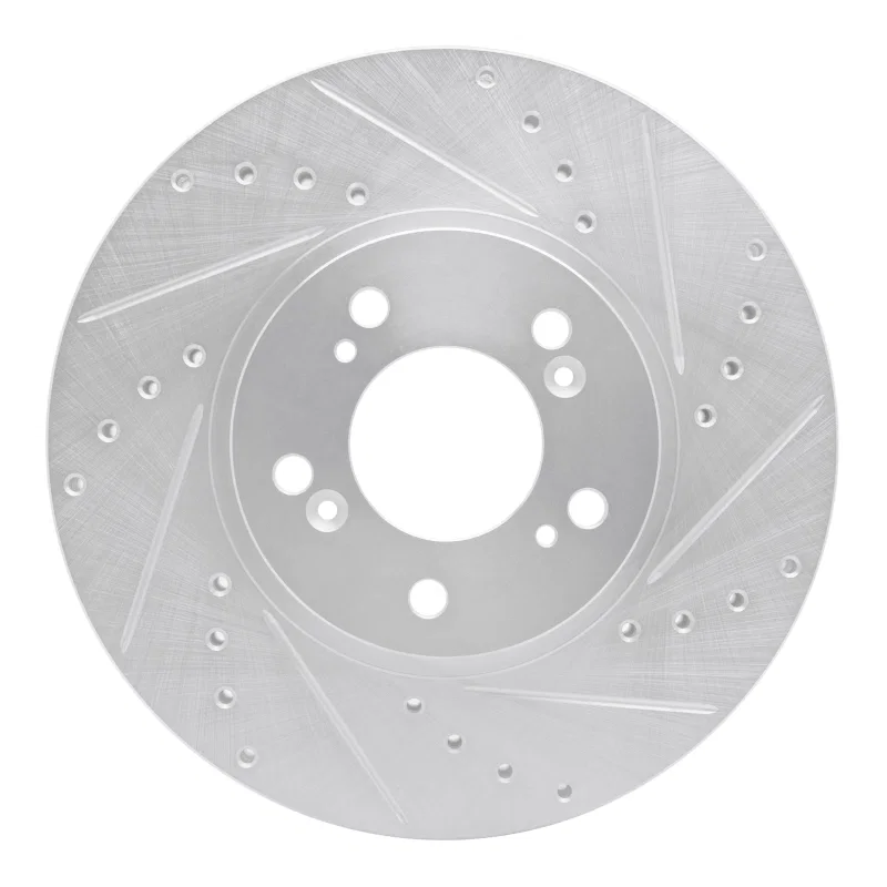 R1 Concepts 631-58015R, R1 99-04 Acura RL Front Right Drilled & Slotted Silver Brake Rotor