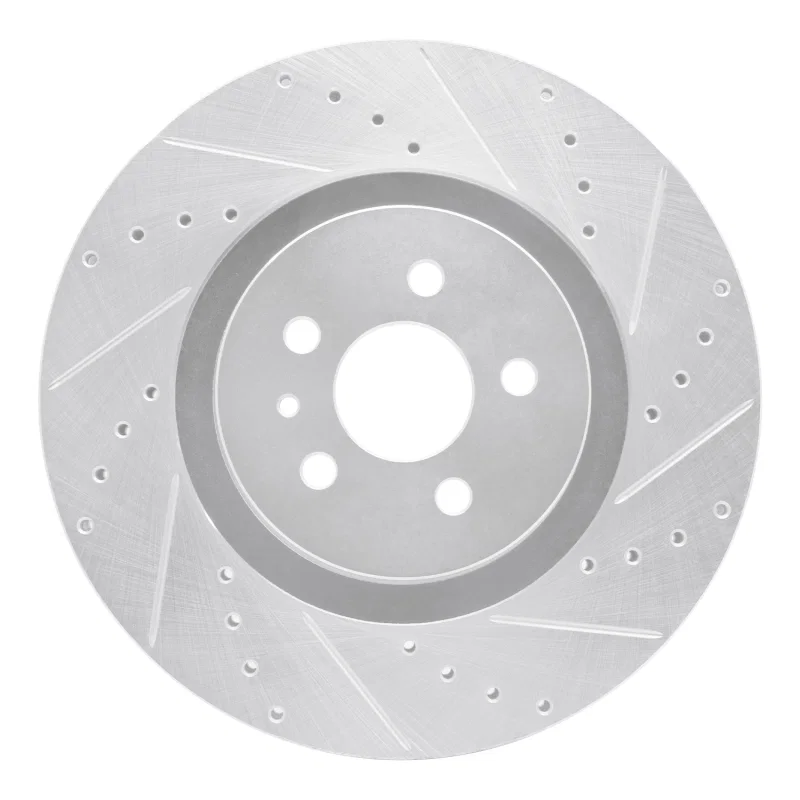 R1 Concepts 631-55006R, R1 15-21 Ford Fusion Front Right Drilled & Slotted Silver Brake Rotor