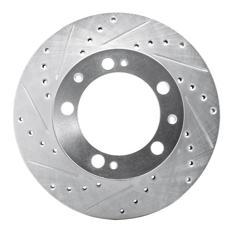 R1 Concepts 631-02022L, R1 87-89 Porsche 944 Except Turbo Front Left Drilled & Slotted Silver Brake Rotor
