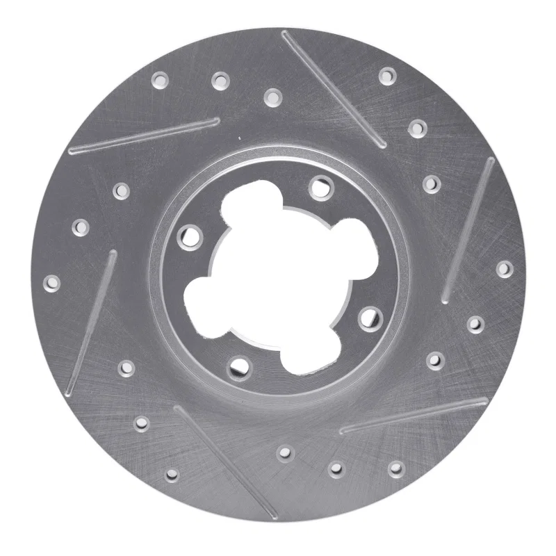 R1 Concepts 631-13006R, R1 89-94 Subaru Justy Front Right Drilled & Slotted Silver Brake Rotor