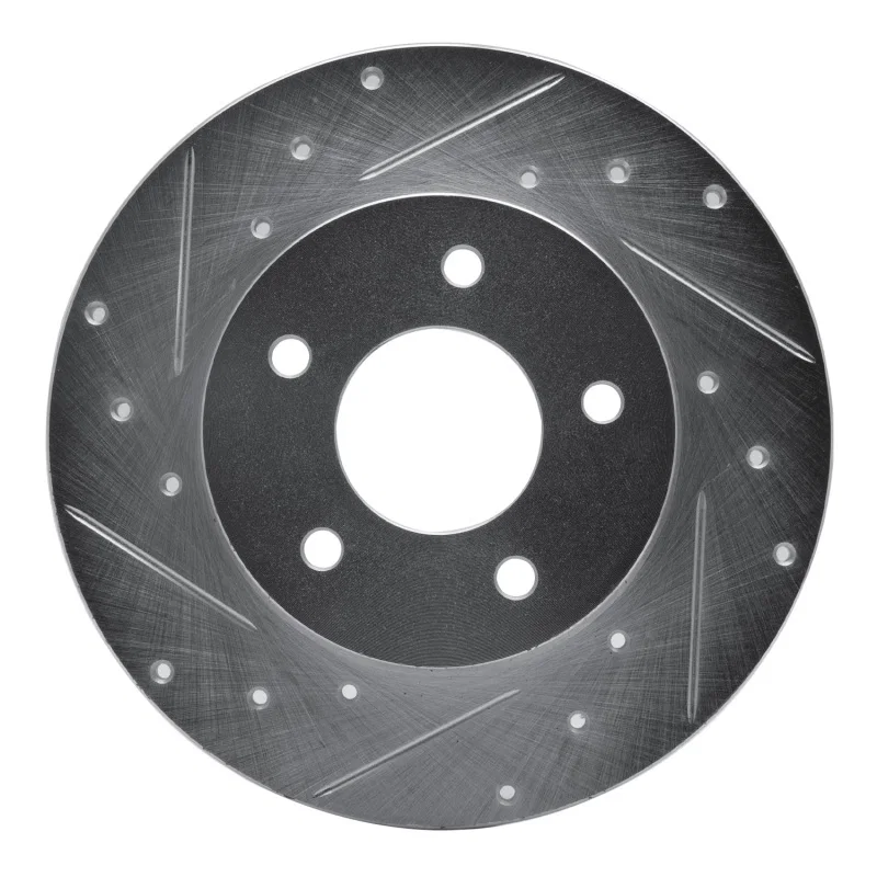 R1 Concepts 631-52010L, R1 92-05 Buick LeSabre Rear Left Drilled & Slotted Silver Brake Rotor